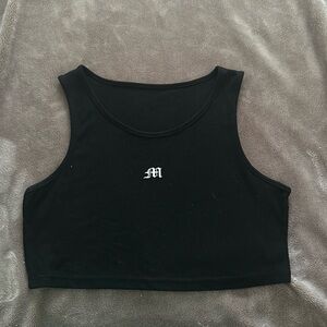 Initial “M” old English crop top